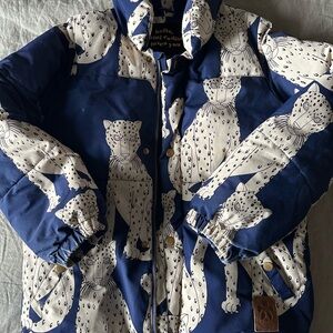 Super rare Mini Rodini snow leopard puffer coat/jacket